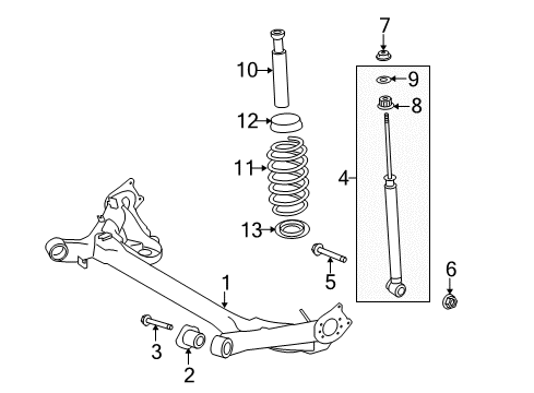 2011 Scion xB Rear Suspension Shock Diagram for 48530-80420