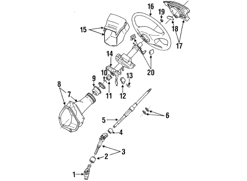 1993 Toyota Celica Steering Column, Steering Wheel & Trim, Steering Gear & Linkage, Ignition Lock Hole Cover Nut Lock Diagram for 90179-12086