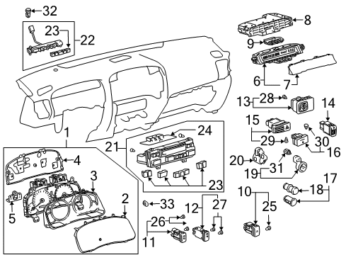 2004 Lexus GX470 Mirrors Lighter Assembly Diagram for 85500-28050