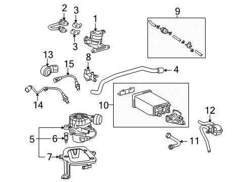 2012 Toyota Tacoma A.I.R. System Air Injection Reactor Pump Diagram for 17600-0P040