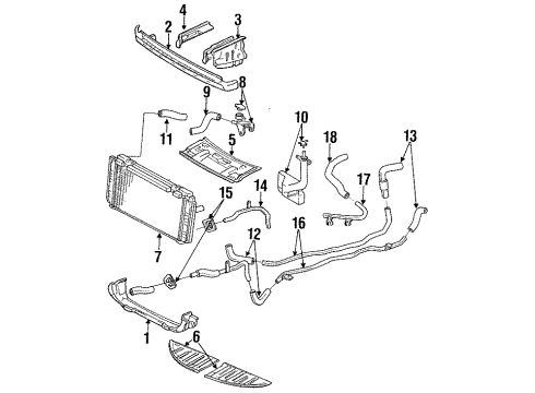 1991 Toyota MR2 Radiator & Components, Radiator Support Upper Hose Diagram for 16572-74140