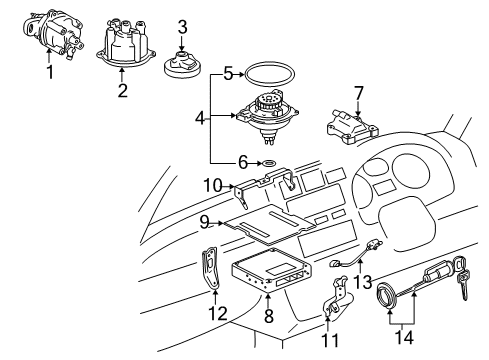 1997 Toyota RAV4 Ignition System Ignition Coil Assembly Diagram for 19500-74120
