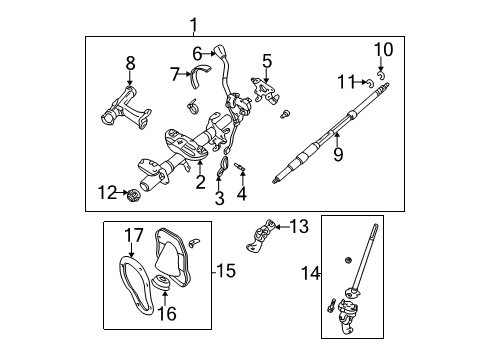 1999 Toyota Tacoma Steering Column Assembly Bracket, Turn Signal Diagram for 45891-04020
