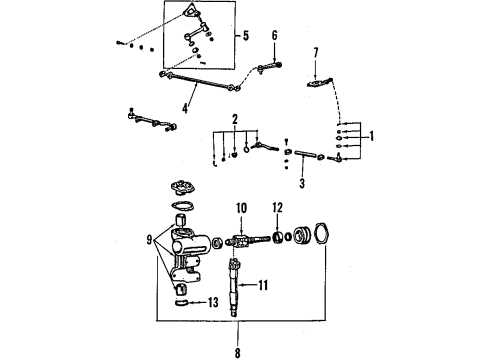 1985 Toyota 4Runner Steering Column & Wheel, Steering Gear & Linkage Arm Sub-Assy, Pitman Diagram for 45411-35230