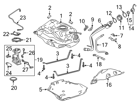 2021 Toyota C-HR Fuel Injection Injector Diagram for 23209-09240