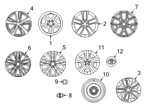 2015 Toyota RAV4 Wheels, Covers & Trim Center Cap Diagram for 42603-0R010