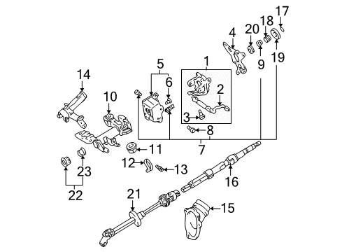 2003 Toyota Sienna Steering Column Housing & Components, Shaft & Internal Components Intermed Shaft Diagram for 45220-08011