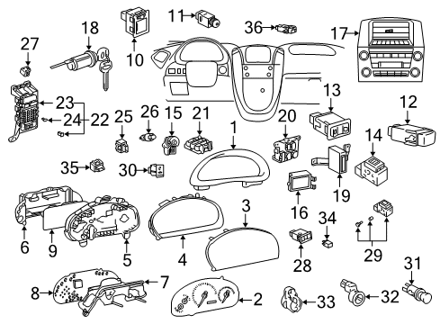 2003 Lexus RX300 Switches Ignition Switch Diagram for 84450-12200