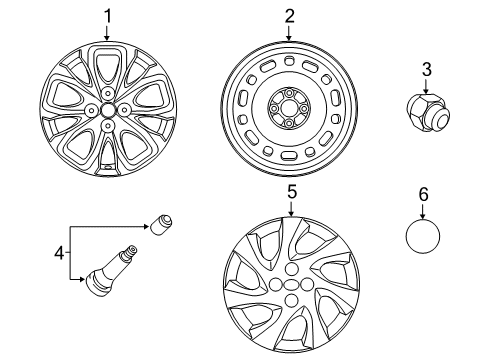 2019 Toyota Yaris Wheels Wheel Nut Diagram for 90118-WBB57