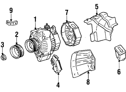 1994 Lexus SC300 Alternator Pulley Diagram for 27411-46090