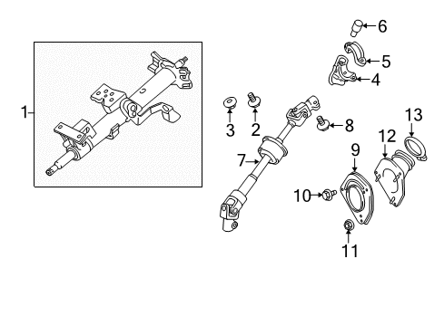 2007 Toyota Highlander Steering Column & Wheel, Steering Gear & Linkage Intermed Shaft Diagram for 45220-48150
