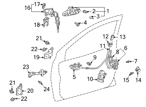 2000 Toyota Echo Front Door - Lock & Hardware Lock Assembly Diagram for 69320-52120