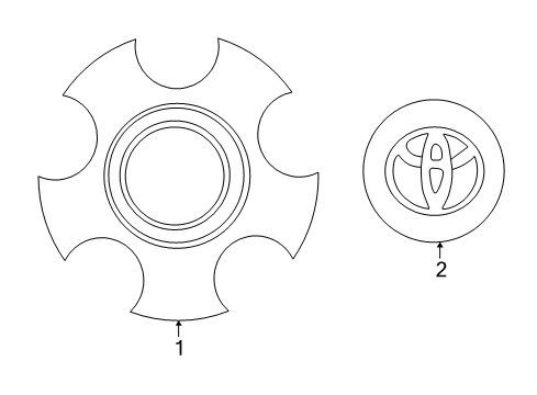 2004 Toyota RAV4 Wheel Covers & Trim Center Cap Diagram for 42603-42090