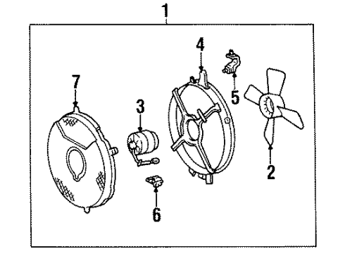1994 Toyota Supra A/C Condenser Fan Fan Assembly Diagram for 88590-14090