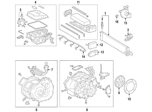 2001 Toyota Prius Hybrid Components, Battery, Blower Motor Generator Assembly Diagram for G2100-47040
