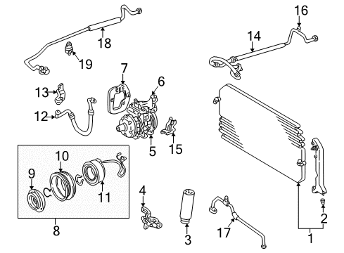 1998 Toyota Camry Air Conditioner Clutch Assembly, Magnet Diagram for 88410-28170