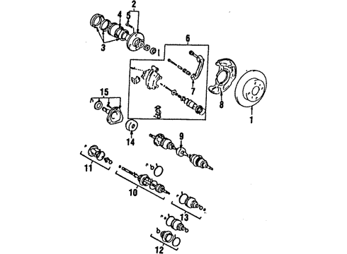 1988 Toyota MR2 Axle Shaft - Rear Disc Brake Dust Cover Rear Right Diagram for 47881-17020