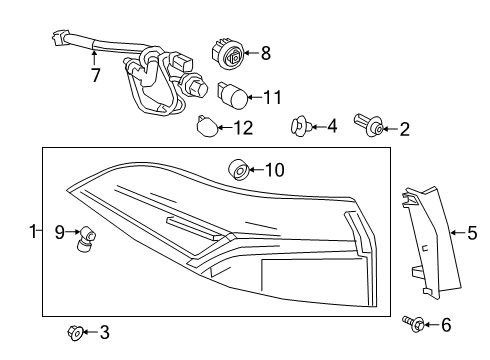 2020 Toyota Corolla Bulbs Socket & Wire Diagram for 81555-12D10