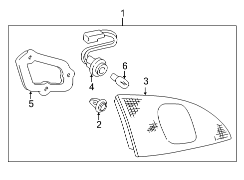 2001 Toyota Corolla Backup Lamps Back Up Lamp Assembly Diagram for 81670-02020
