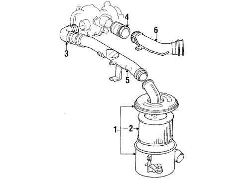 1985 Toyota Pickup Filters Hose Diagram for 17349-54010