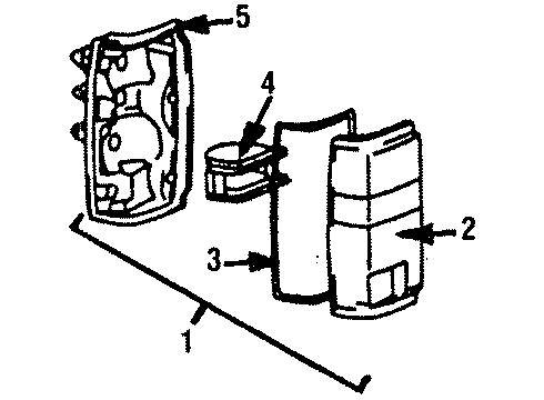 1987 Toyota 4Runner Tail Lamps Bulb Diagram for 00234-01034