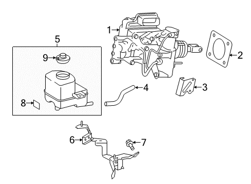 2014 Toyota Prius C Hydraulic System Pump Assembly Diagram for 47070-52020