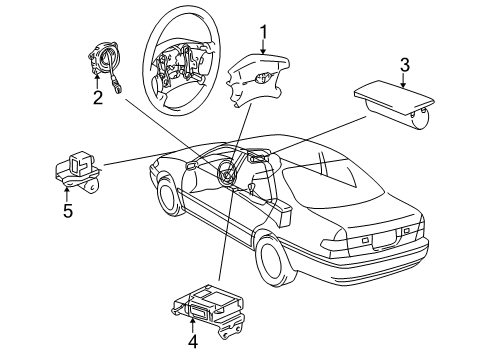 1998 Toyota Camry Air Bag Components Sensor Assembly, Air Bag Diagram for 89170-06070