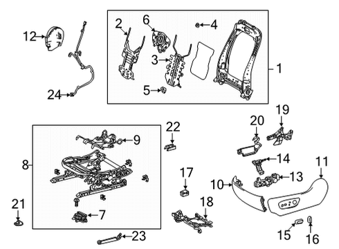 2020 Toyota Highlander Power Seats Seat Switch Diagram for 84922-0R030-C0