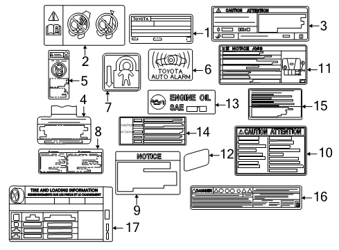 2019 Toyota Camry Information Labels Fuel Label Diagram for 74559-47030