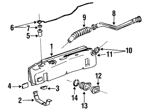 1994 Toyota MR2 Fuel System Components Gage Assy, Fuel Sender Diagram for 83320-80156