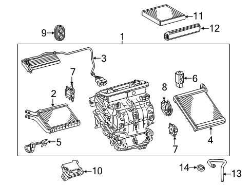 2016 Scion iM Air Conditioner AC & Heater Assembly Diagram for 87050-12420