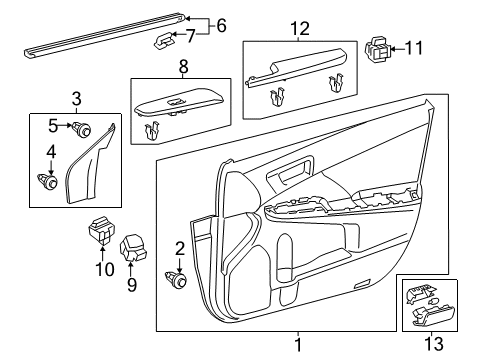 2014 Toyota Camry Rear Door Mirror Switch Diagram for 84872-06050