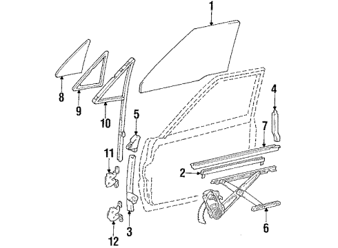1986 Toyota Pickup Glass - Door Handle, Outside Diagram for 69210-89108
