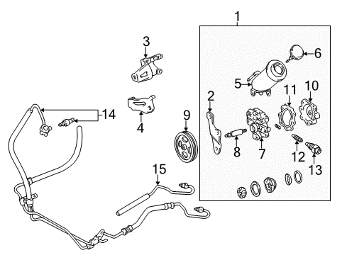1995 Toyota Tacoma P/S Pump & Hoses, Steering Gear & Linkage Pump Assy, Vane Diagram for 44320-04030