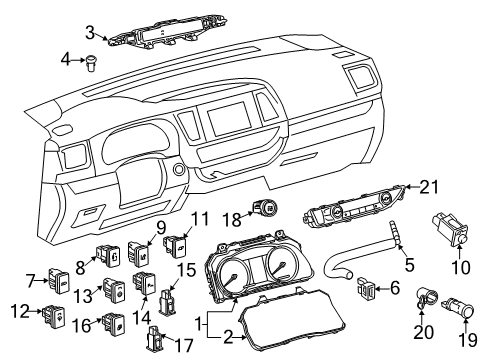2017 Toyota Highlander Ignition Lock Cylinder & Keys Diagram for 69057-0R040