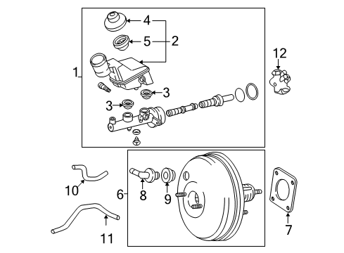 2006 Toyota Corolla Hydraulic System Master Cylinder Diagram for 47201-02290