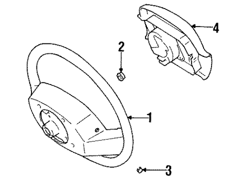 1996 Toyota Avalon Steering Column & Wheel, Steering Gear & Linkage Steering Wheel Diagram for 45100-07050-E0