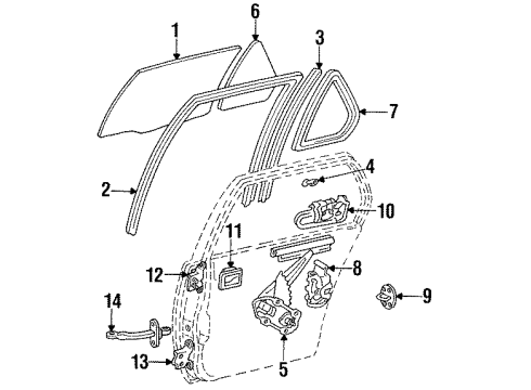 1992 Toyota Tercel Door & Components Handle, Outside Diagram for 69240-16050