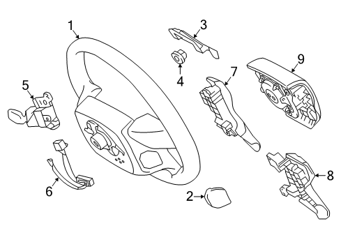2022 Toyota Tacoma Steering Wheel & Trim Driver Air Bag Diagram for 45130-04140-C0
