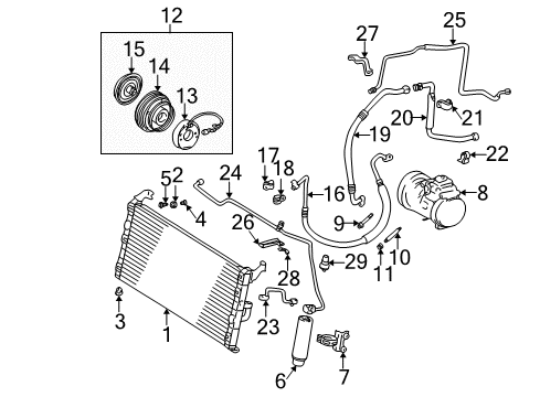 1996 Toyota RAV4 Air Conditioner Clutch Assembly, Magnet Diagram for 88410-42010