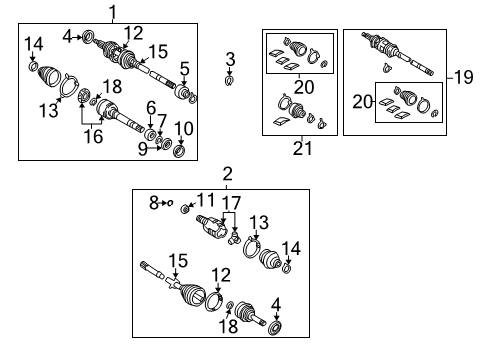 2004 Toyota Camry Drive Axles - Front Dust Shield Diagram for 41336-06060