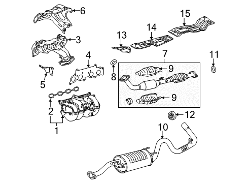 2007 Toyota Tacoma Intake Manifold Converter Shield Diagram for 18435-0C030