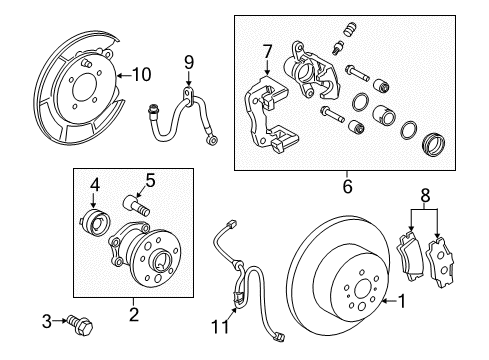 2008 Toyota Camry Anti-Lock Brakes Caliper Support Diagram for 47821-06050