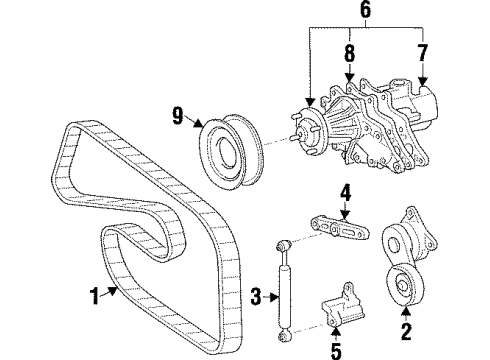 1998 Toyota Supra Water Pump, Belts & Pulleys Gasket Diagram for 16124-46030