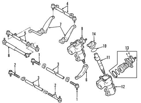 1997 Lexus LX450 P/S Pump & Hoses, Steering Gear & Linkage Oil Cooler Assembly Diagram for 44420-60221