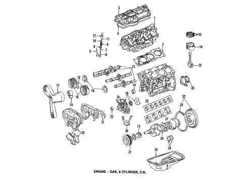1991 Toyota Camry Engine Parts, Mounts, Cylinder Head & Valves, Camshaft & Timing, Oil Pan, Oil Pump, Crankshaft & Bearings, Pistons, Rings & Bearings Valve Cover Gasket Diagram for 11213-62010