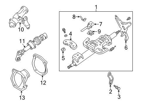 1997 Toyota Camry Steering Column & Wheel, Steering Gear & Linkage Column Assembly Retainer Diagram for 45279-06010
