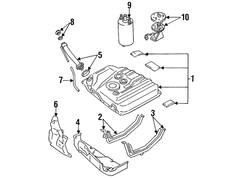 1989 Toyota Cressida Fuel System Components Fuel Pump Assembly Diagram for 23220-70170