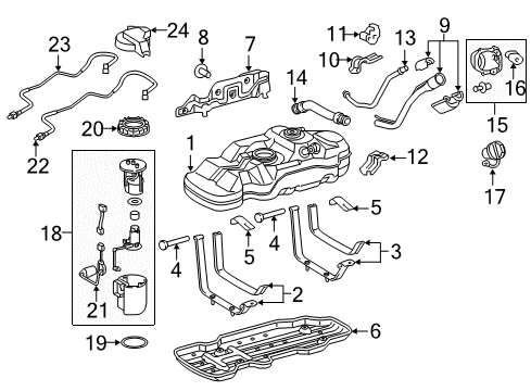 2017 Toyota Tacoma Fuel Supply Fuel Tank Diagram for 77001-04212