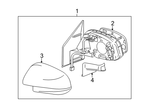 2015 Toyota RAV4 Outside Mirrors Mirror Assembly Diagram for 87910-0R160